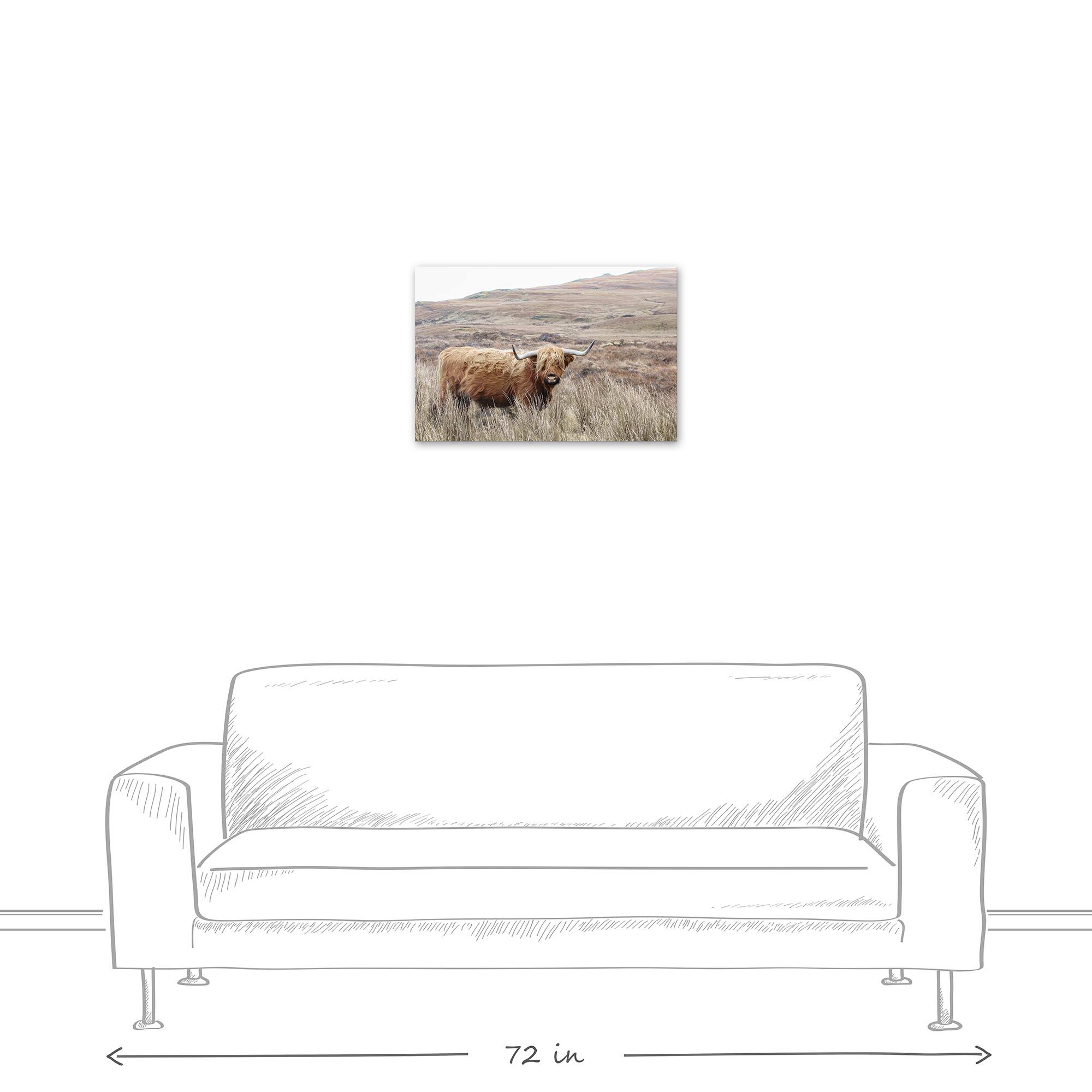 Highland Cow Landscape 24" x 16" Canvas Wall Art